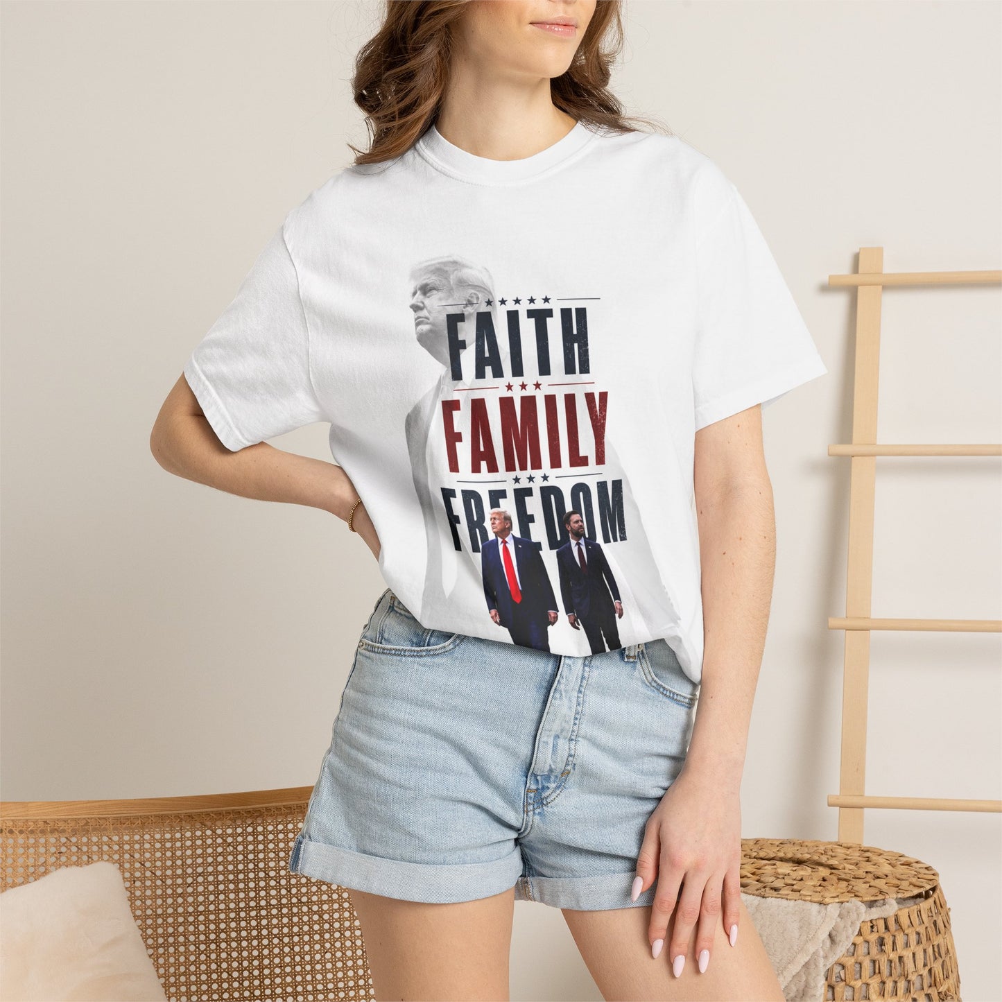Faith, Family, Freedom T-Shirt — 45-47 Eagle Patriotic Tee