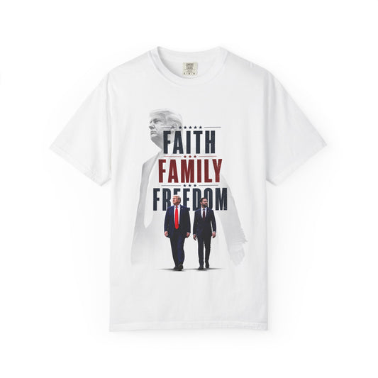 Faith, Family, Freedom T-Shirt — 45-47 Eagle Patriotic Tee